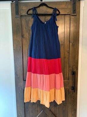 Old Navy Navy Blue Tiered Maxi Dress